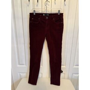 Kut From The Kloth Diana Fab Ab Skinny  Burgundy Corduroy Pants Size 8